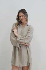 Giana Shirt Dress Natural