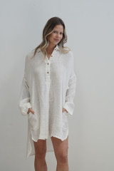 Giana Shirt Dress Cloud White