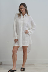 Giana Shirt Dress Cloud White
