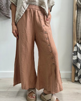 Bruna Button Wide Legged Pants Clay