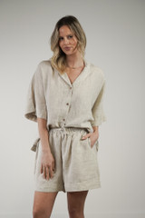 Eve Linen Short Chambray Oat