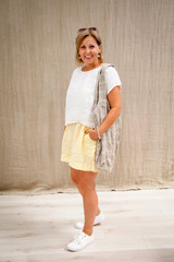 Eve Linen Short Chambray Yellow