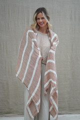 Skye Scarf/Sarong Rust & White Stripe