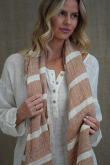 Kelly Scarf Rust & White Stripe