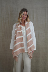 Kelly Scarf Rust & White Stripe