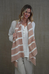 Kelly Scarf Rust & White Stripe