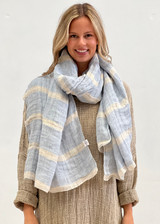 Skye Scarf/Sarong Blue & White Stripe