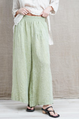 Mia Linen Pants Chambray Green