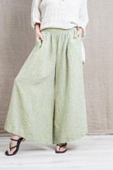 Mia Linen Pants Chambray Green