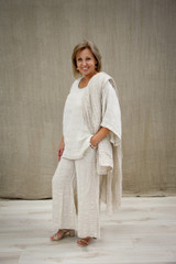 Carlotta Wide Sleeves Top Natural Combo