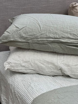 Noemi Linen Pillowcase Desert Sage Stripe