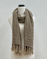 Petra Fringed Scarf - Spaced Natural