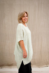 Luna Oversized Top Green Stripe