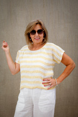 Carina Box Top Lemon & White Stripes