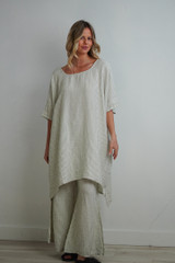 Maria Oversized Short Kaftan Desert Sage Stripe 