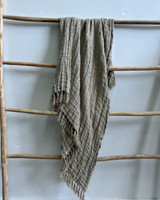 Felix Knotted Fringe Linen Throw