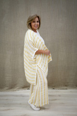 Alessa Wide Leg Pants Lemon & White Stripe