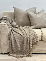 Audrey Spaced Linen Bed Throw Bone