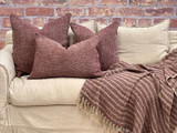 Audrey Linen Cushion Cover Burgundy 40x60cm