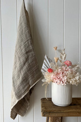 Audrey Linen Hand Towel Bone