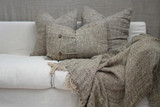 Felix Linen Cushion Cover Natural & Charcoal Woven 50x50cm
