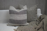 Jacob Linen Cushion Cover with Button Closure Charcoal Stripe 60x60cm 