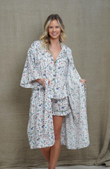 Floral Haze Half Sleeves Kimono 