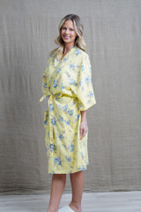 Yellow Blossom Half Sleeves Kimono