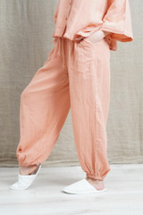 Double Gauze Pants Coral Haze