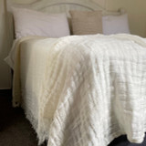 Grange Bedcover Fringed Ivory