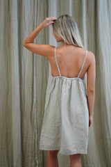 Nicola Slip Linen Dress Natural