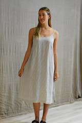 Ashley Long Linen Slip Dress Demi Taupe