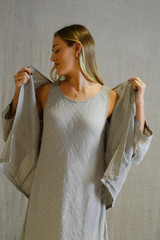 Andrea Jacket  with 2 Front Pockets Check Taupe