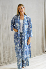 Chrysanthemum Kimono Sky Blue