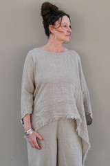 Alice Fringed Poncho Top - Natural Mesh
