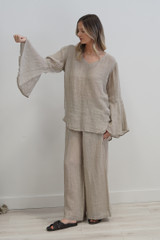 Adele Bell Sleeve Top Natural