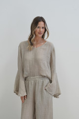 Adele Bell Sleeve Top Natural