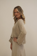 Elena Crop Top Textured Mesh Natural