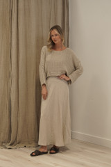 Elena Crop Top Textured Mesh Natural