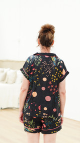 Protea Print Short PJ Set Black