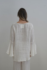 Adele Bell Sleeves Top Cloud White