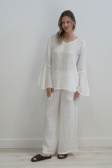 Adele Bell Sleeves Top Cloud White