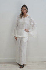Adele Bell Sleeves Top Cloud White