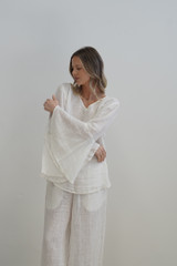 Adele Bell Sleeves Top Cloud White