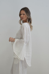 Adele Bell Sleeves Top Cloud White