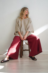 Alessa Wide Leg Pants Mahogany