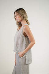 Sienna Top Blue & Natural Woven