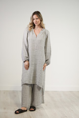 Sofia Mid Dress Blue & Natural Woven