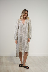 Sofia Mid Dress Scattered Stripes