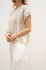 Carina Box Top Natural White w Gold Strand